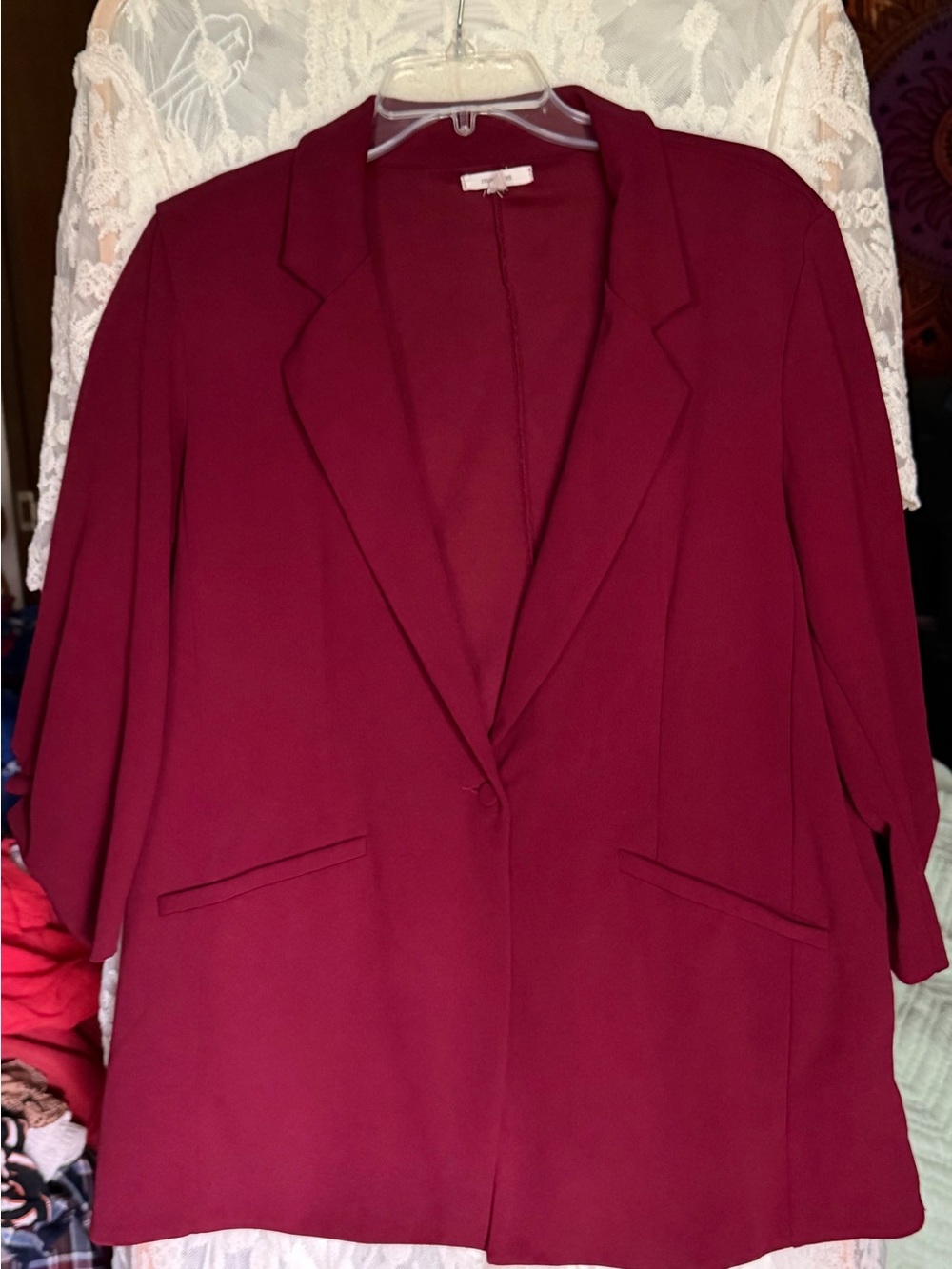 Maurices Women's Deep Wine Single-Button Blazer